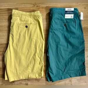 2 NEW (1 With Tag) Pairs of AEROPOSTALE Stretch Classic Shorts Sz 36 9.5” Inseam